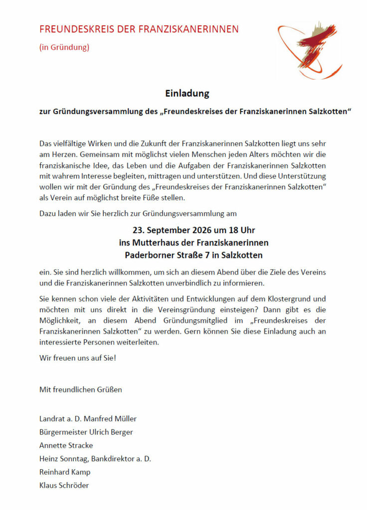 Einladung: Freundeskreis gründet sich